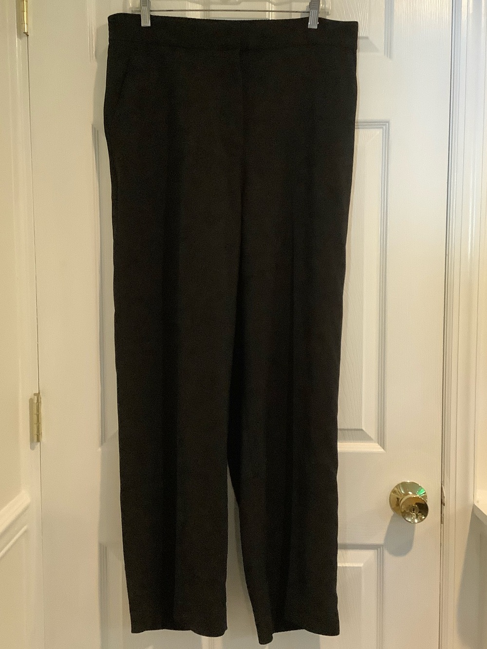 QUINCE Black Stretch Crepe Classic Trouser Pants Capsule Girl Boss Office 16